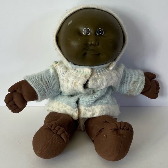 Vintage Cabbage Patch Kids Doll Black/Brown Baby 1982 With Original Clothing - Picture 10 of 10